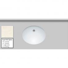 Strasser Woodenwork 67.133.1 - 49 X 22 X 1.25 Countertop Quartz London Grey Oval White