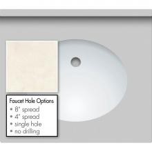 Strasser Woodenwork 67.141.8 - 25 X 22 X 1.25 Countertop Quartz London Grey Oval White