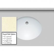 Strasser Woodenwork 67.228.8 - 31 X 22 X 1.25 Countertop Quartz Botticcino Oval White