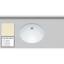 Strasser Woodenwork 67.136.1 - 43 X 22 X 1.25 Countertop Quartz Dreamy Marfil Oval White