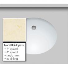 Strasser Woodenwork 67.142.1 - 25 X 22 X 1.25 Countertop Quartz Dreamy Marfil Oval White