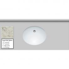 Strasser Woodenwork 67.881.8 - 49 X 22 X 1.25 Countertop Quartz Via Augusta Oval White