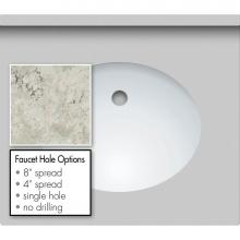 Strasser Woodenwork 67.885.8 - 25 X 22 X 1.25 Countertop Quartz Via Augusta Oval White