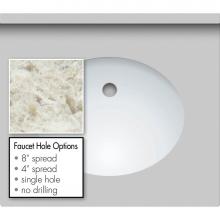 Strasser Woodenwork 67.857.1 - 25 X 22 X 1.25 Countertop Quartz Sangda Falls Oval White