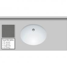 Strasser Woodenwork 67.840.4 - 43 X 22 X 1.25 Countertop Quartz Grey Lake Oval White