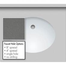 Strasser Woodenwork 67.843.8 - 25 X 22 X 1.25 Countertop Quartz Grey Lake Oval White