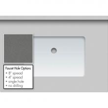 Strasser Woodenwork 68.842.1 - 31 X 22 X 1.25 Countertop Quartz Grey Lake Rect White