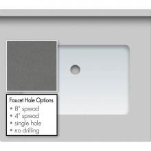 Strasser Woodenwork 68.843.1 - 25 X 22 X 1.25 Countertop Quartz Grey Lake Rect White