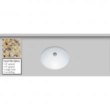 Strasser Woodenwork 69.500.1 - 49 X 19 X 1.25 Countertop Granite New Ven Gold Oval White
