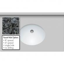 Strasser Woodenwork 69.205.4 - 31 X 19 X 1.25 Countertop Granite Blue Pearl Oval White