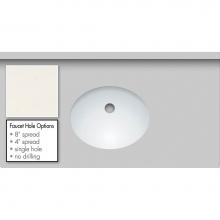 Strasser Woodenwork 69.797.8 - 37 X 19 X 1.25 Countertop Quartz Lattice Oval White