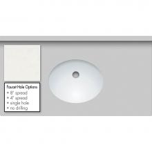 Strasser Woodenwork 69.327.1 - 37 X 19 X 1.25 Countertop Quartz Cotton White Oval White