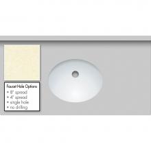 Strasser Woodenwork 69.328.4 - 37 X 19 X 1.25 Countertop Quartz Botticcino Oval White