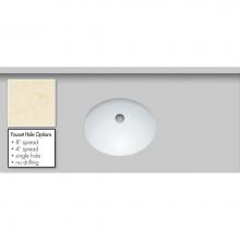 Strasser Woodenwork 69.136.8 - 43 X 19 X 1.25 Countertop Quartz Dreamy Marfil Oval White