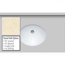 Strasser Woodenwork 69.140.4 - 31 X 19 X 1.25 Countertop Quartz Dreamy Marfil Oval White