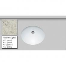 Strasser Woodenwork 69.883.4 - 37 X 19 X 1.25 Countertop Quartz Via Augusta Oval White