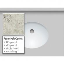 Strasser Woodenwork 69.885.1 - 25 X 19 X 1.25 Countertop Quartz Via Augusta Oval White