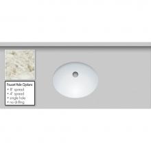 Strasser Woodenwork 69.854.4 - 43 X 19 X 1.25 Countertop Quartz Sangda Falls Oval White