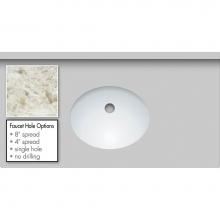 Strasser Woodenwork 69.855.1 - 37 X 19 X 1.25 Countertop Quartz Sangda Falls Oval White