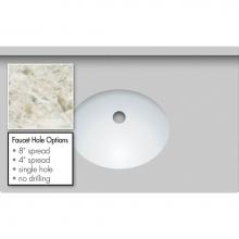 Strasser Woodenwork 69.856.8 - 31 X 19 X 1.25 Countertop Quartz Sangda Falls Oval White