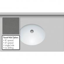 Strasser Woodenwork 69.842.4 - 31 X 19 X 1.25 Countertop Quartz Grey Lake Oval White