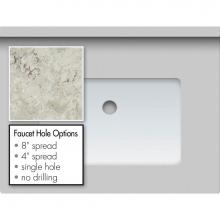 Strasser Woodenwork 65.885.4 - 25 X 19 X 1.25 Countertop Quartz Via Augusta Rect White