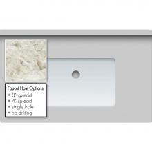 Strasser Woodenwork 65.856.8 - 31 X 19 X 1.25 Countertop Quartz Sangda Falls Rect White