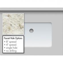 Strasser Woodenwork 65.857.8 - 25 X 19 X 1.25 Countertop Quartz Sangda Falls Rect White