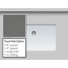 Strasser Woodenwork 65.843.4 - 25 X 19 X 1.25 Countertop Quartz Grey Lake Rect White