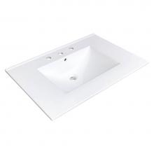 Strasser Woodenwork 64.310.8 - 31 X 22 X 5/8 Ceramic Top 8'' Drilling White