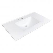 Strasser Woodenwork 64.370.8 - 37 X 22 X 5/8 Ceramic Top 8'' Drilling White