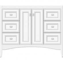 Strasser Woodenwork 32-876 - 42 X 18 X 34.5 Wallingford View Vanity Deco Miter Sat White Sb
