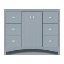 Strasser Woodenwork 47-228 - 42 X 18 X 34.5 Ravenna View Vanity Tiered Miter Silver Oak Sb