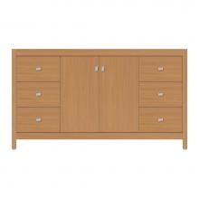 Strasser Woodenwork 59-923 - 60 X 18.5 X 34.5 Alki View Vanity Tiered Miter Nat Oak Sb