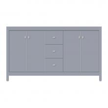 Strasser Woodenwork 71-445 - 60 X 18.5 X 34.5 Alki View Vanity Tiered Miter Sat Silver Db