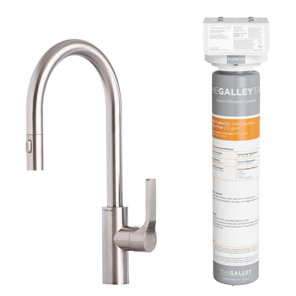 Ideal BarTap High-Flow in Matte Stainless Steel and Water Filtration System