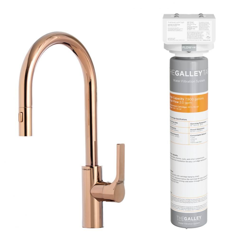 Ideal BarTap Eco-Flow in PVD Polished Rose Gold Stainless Steel and Water Filtration System