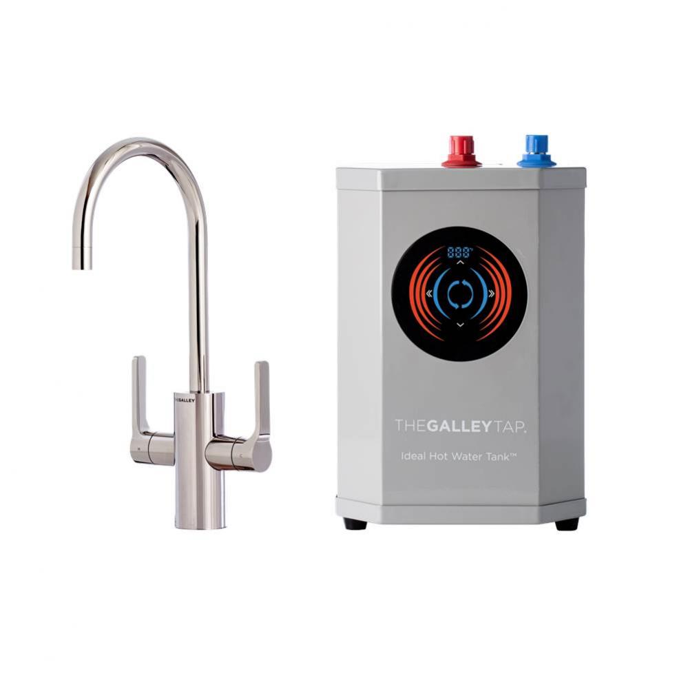 Ideal Hot & Cold Tap in Polished Stainless Steel and Ideal Hot Water Tank