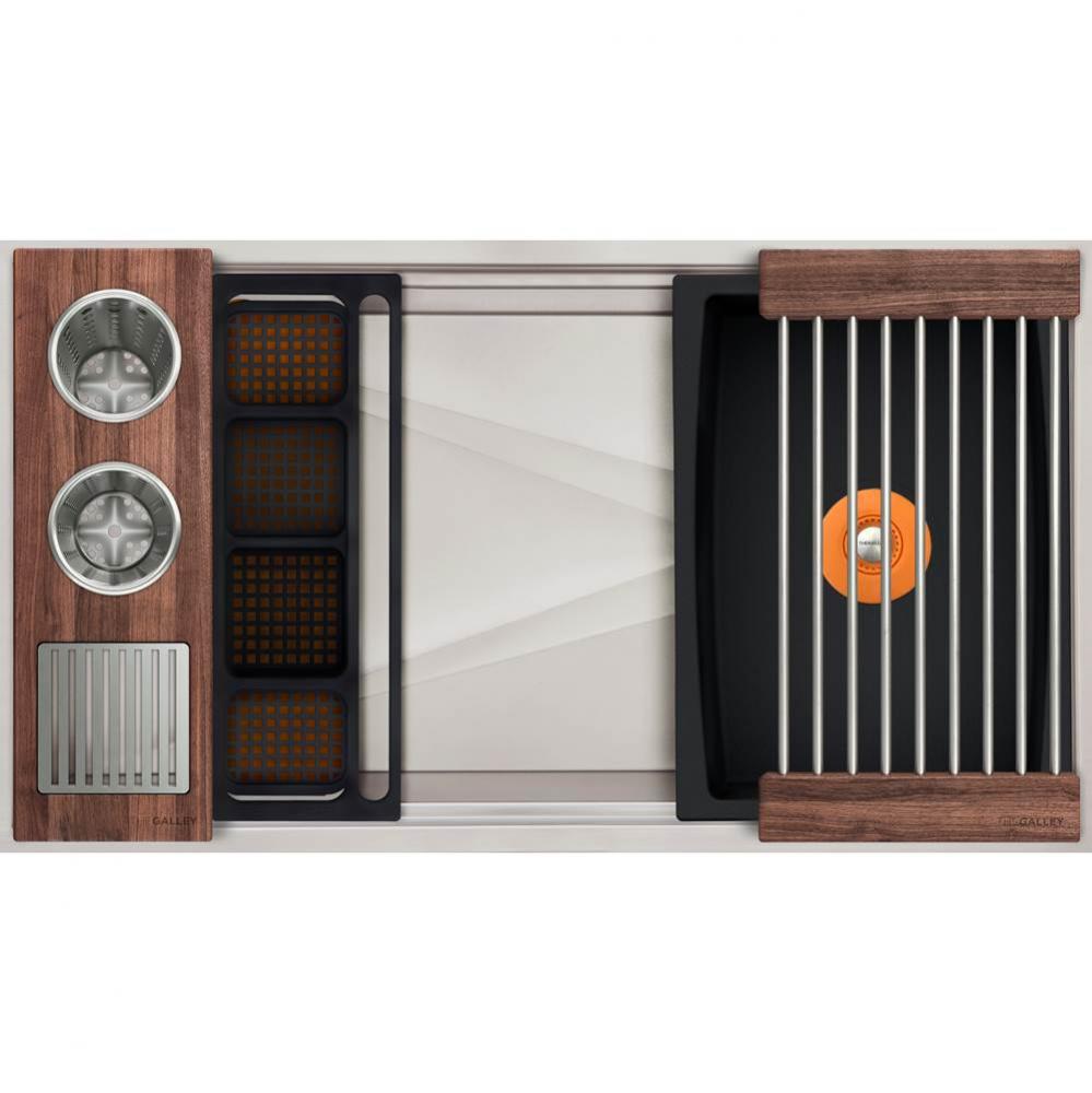 Ideal WashStation™ 3S with Four Tool Wash Kit in American Black Walnut / Graphite ResinPlus