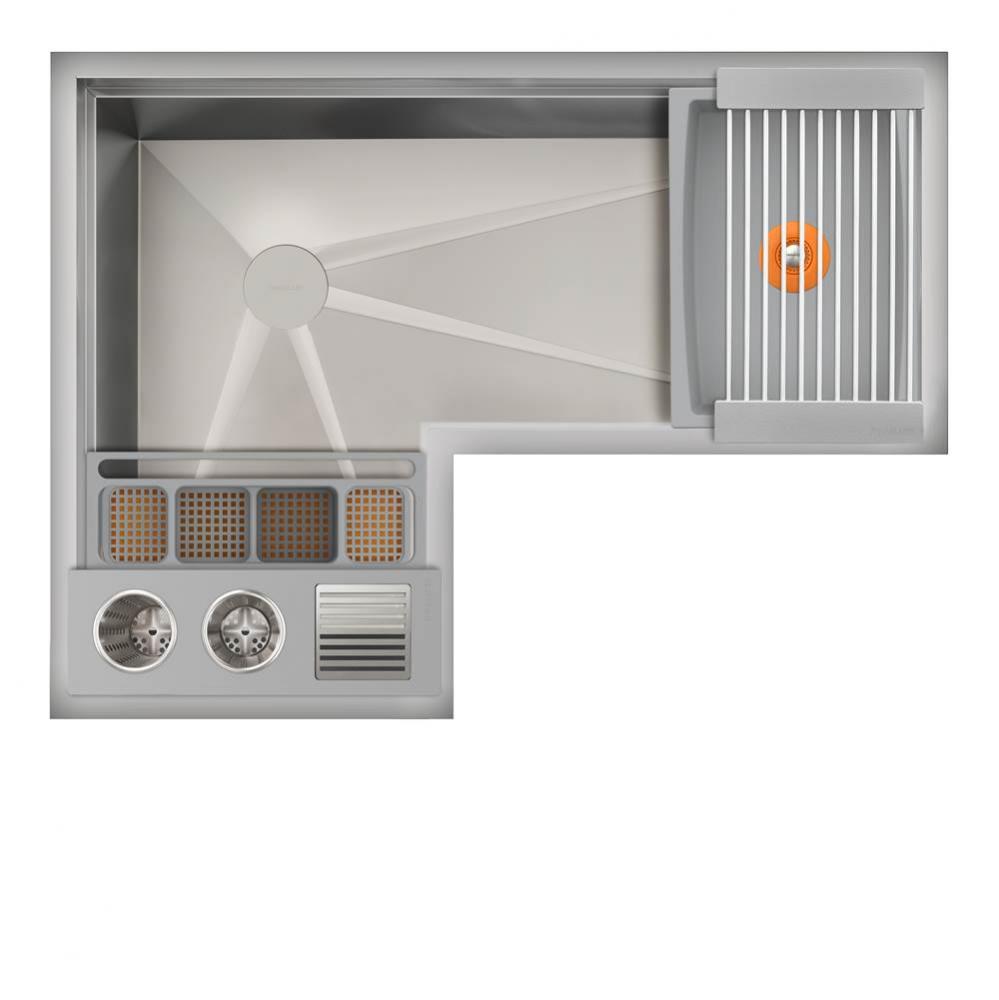 Ideal Corner WashStation  3X4C with Four Tool Wash Kit in Exclusive Gray Resin