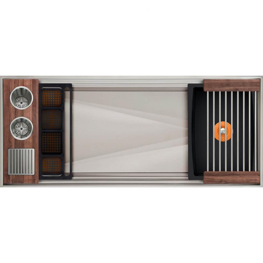 Ideal ThinTop™ WashStation™ 4S with Four Tool Wash Kit in American Black Walnut / Graphite Res