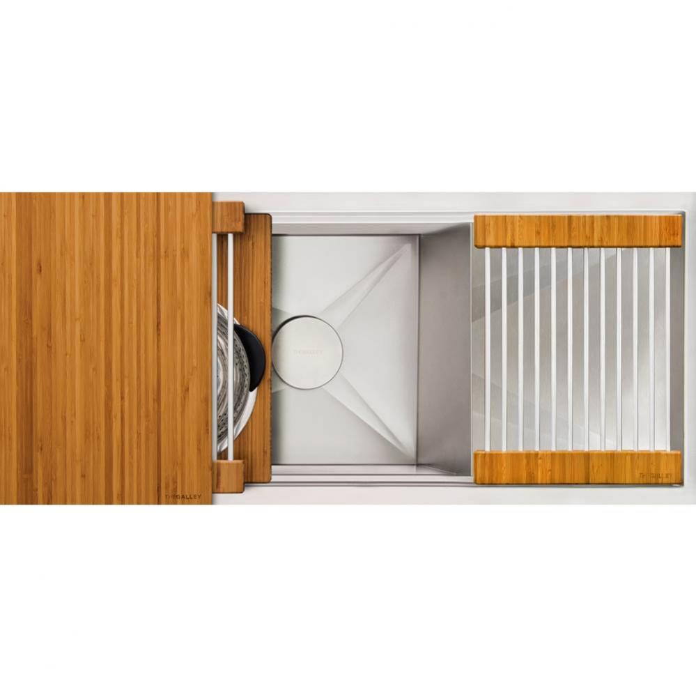 Ideal Workstation 30S + 12'' DryDock  Drain Side, Four Tool Culinary Kit, One DryDock To