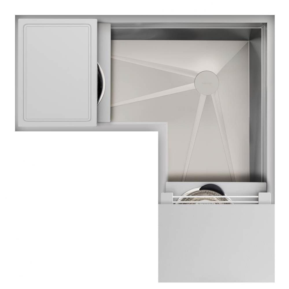 Ideal Corner Workstation 4X4C with Five Tool Culinary Kit in Exclusive Gray Resin