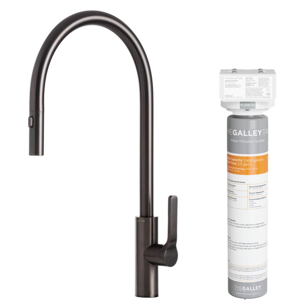 Ideal Tap Eco-Flow in PVD Satin Black Stainless Steel and Water Filtration System
