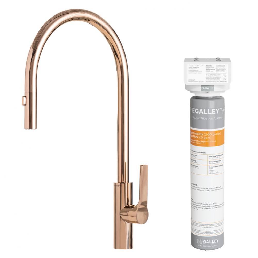 Ideal Tap High-Flow in PVD Polished Rose Gold Stainless Steel and Water Filtration System