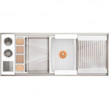The Galley IWA-3-S-DD-12-S-TT-WH - Ideal ThinTop™ WashStation™ 3S Plus 12'' DryDock® Drain Side, Four Tool Wash Ki