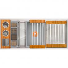 The Galley IWA-30-S-DD-12-S-BA - Ideal WashStation  30S + 12'' DryDock  Drain Side, Four Tool Wash Kit, One DryDock Tool