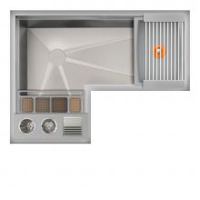 The Galley IWA-3X4-C-GR - Ideal Corner WashStation  3X4C with Four Tool Wash Kit in Exclusive Gray Resin