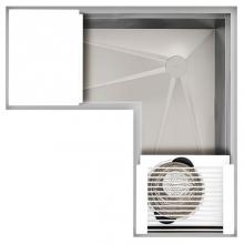 The Galley IWA 4X4C WH - Ideal Corner WashStation  4X4C with Four Tool Wash Kit in Designer White Resin