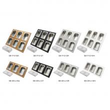 The Galley SB-09-U-WH - Upper Tier Condiment Serving Board 9'' x 18'' with Three Stainless Steel Conta